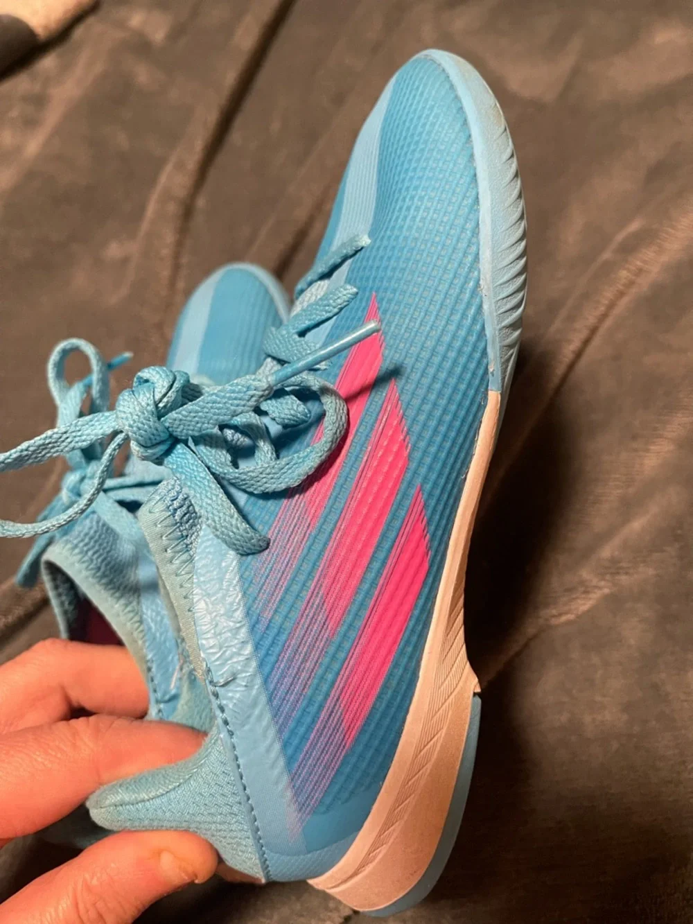 Adidas X Speedflow.3 In J Jr GW7493 shoes blue Pink  size 1 GIrls